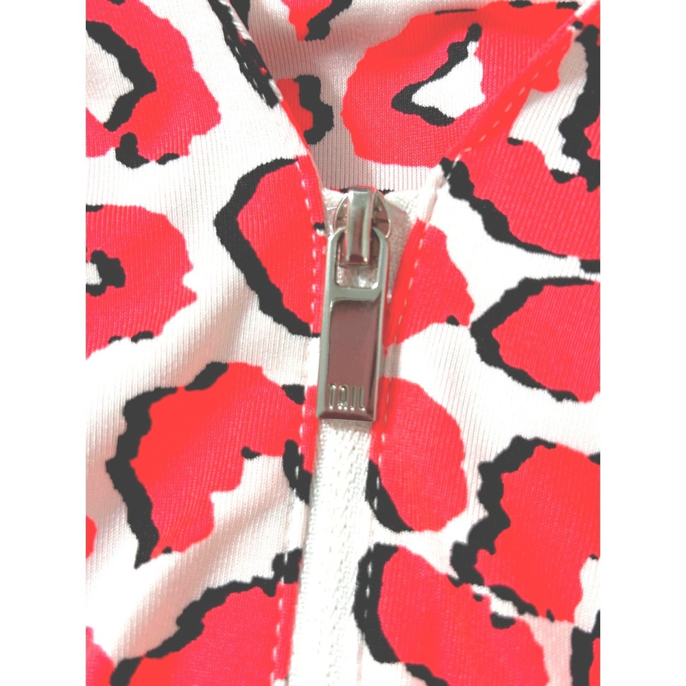 Tail Activewear Womens CoralLeopard Print Quarter Zip Golf Top Small - Picture 3 of 6
